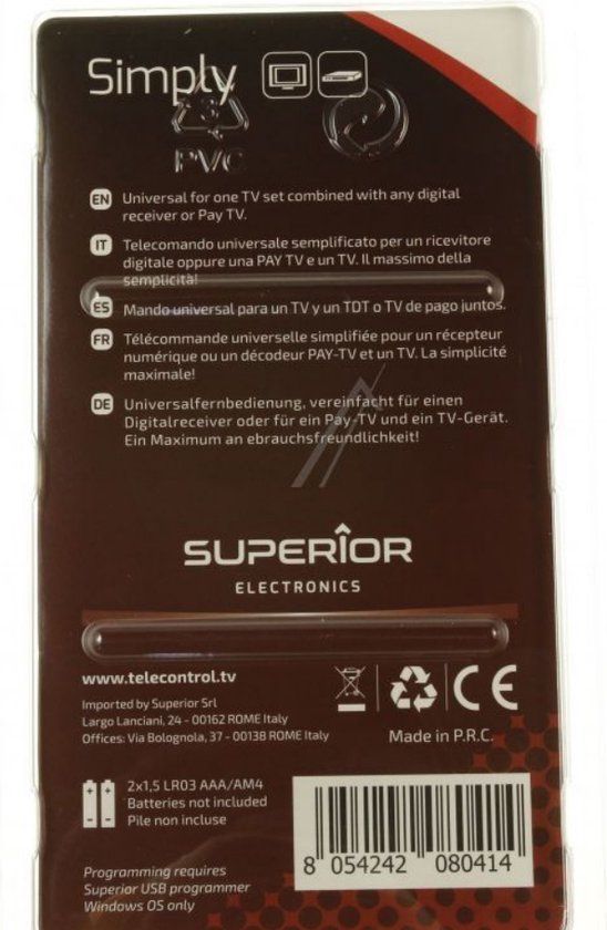 Simply Learning Universele Afstandsbediening - Zwart - SUPTLB001