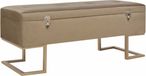 vidaXL Bankje met opbergvak 105 cm fluweel beige