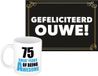 Bellatio Decorations Koffiemok 75 Jaar Man Blauw Keramiek
