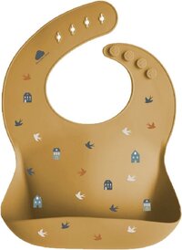 Cotton Cloud Slab Birds Silicone Bib - Baby
