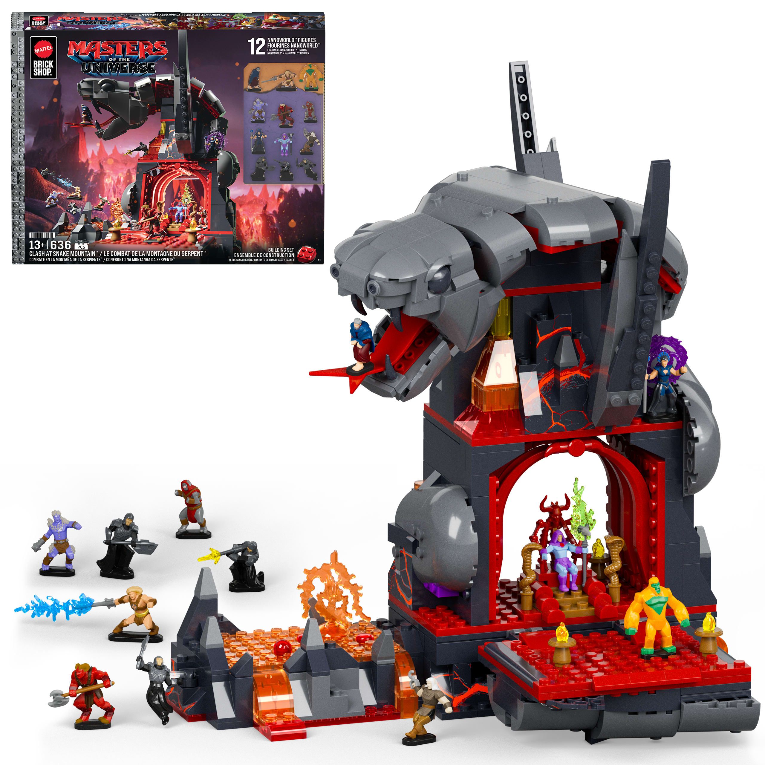 Mattel Brick Shop Masters of the Universe Gevecht op de Slangenberg, bouwset en speelgoed (636 bouwstenen)