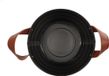 DK Design Plantenpot/bloempot emmer Leather- zink - zwart - D20 x H19 cm