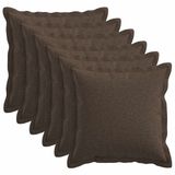 vidaXL - Kussensloop - 6 stuks - HOUTEN - Taupe - 30 x 30 cm - Katoensatijn