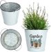 KADAX Metalen bloempot, retrostijl, bloempot voor orchideeën, kruiden, geraniums, bloembak, diameter 14 cm, met handgrepen