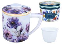 CARMANI Porte-gobelet avec filtre et couvercle - L. Lozano, Lady's Floral Symphony