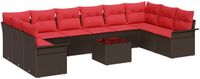 vidaXL Tuinbank Set 11 st Bruin poly rattan