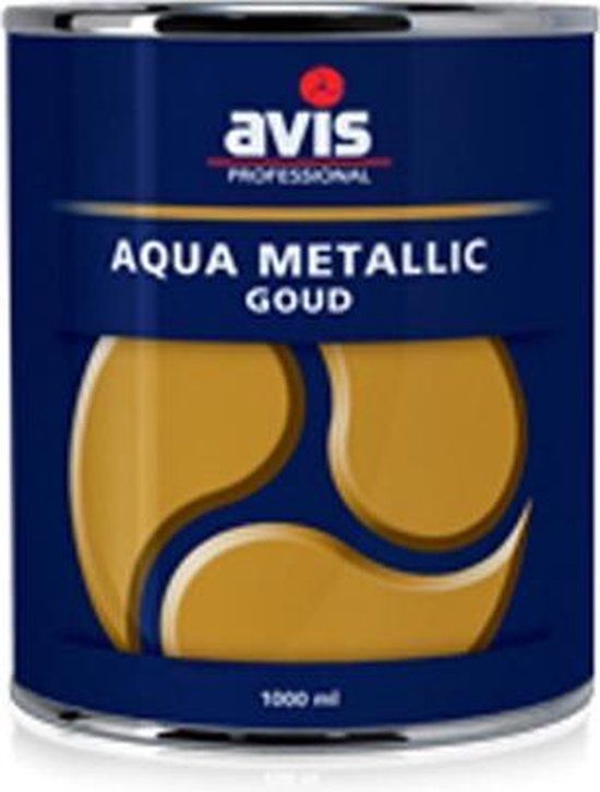 Avis Aqua Metalliclak - Goud - 125 ml - Mat - Hout - Geel