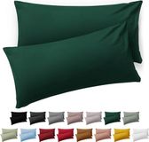 Blumtal Kussensloop Microvezel Kussenhoes 40 x 60 cm - Donkergroen - Met Rits - Set van 2