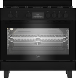 Beko BGM 11226 EB Zwart 90 cm Fornuis met Multifunctionele Heteluchtoven