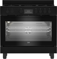 Beko BGM 11226 EB Zwart 90 cm Fornuis met Multifunctionele Heteluchtoven