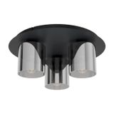 EGLO Gorosiba 1 Plafondlamp Zwart/Staal E27 3x40W Rond 45cm