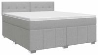 vidaXL Boxspringbed met matras, lichtgrijs, 160 x 200 cm, gestoffeerd