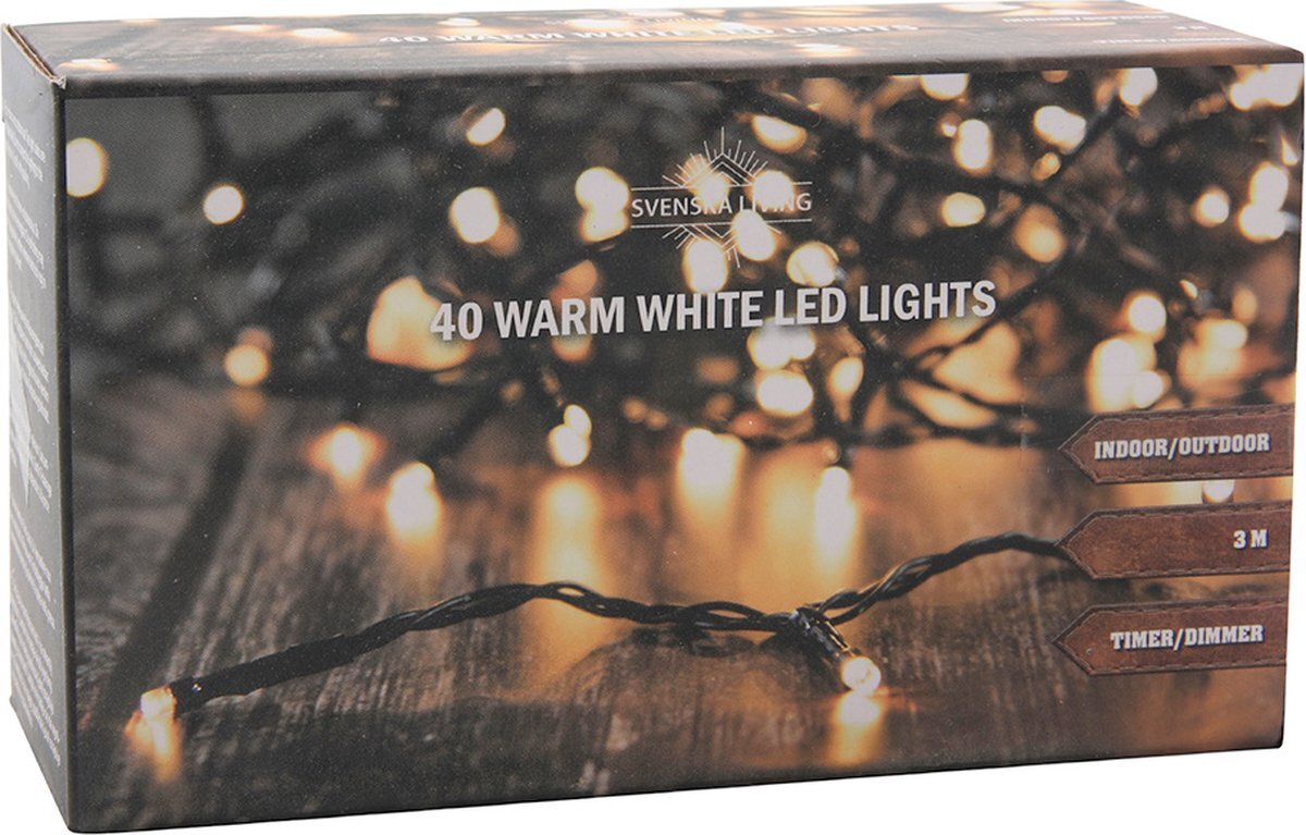 Svenska Living - Kerstverlichting - Warm LED Transparant- Voor Binnen & Buiten IP44 - Met Timer - Kerstboomverlichting - 360 LED - 27M