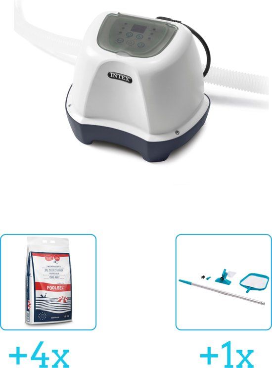 Intex QS400 Zoutwatersysteem - Zwembaden tot 17.413 liter + Zwembadzout & Onderhoudsset