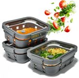 Unyqoos® set de repas en verre avec protection en silicone et valve de vapeur