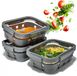 Unyqoos® set de repas en verre avec protection en silicone et valve de vapeur