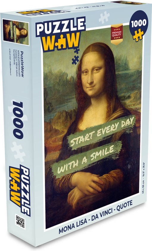 MuchoWow Puzzel Mona Lisa - Da Vinci - Quote - Legpuzzel - Puzzel 1000 stukjes volwassenen