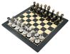 Échecs italiens, métal/bois, plus un échiquier en bois d'ébène, 40 cm
