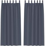 vidaXL Blackout Gordijnen met Ringen 2 st Antraciet 245 x 140 cm