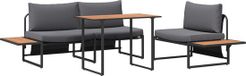 vidaXL Set de table de jardin 3 pièces anthracite acier