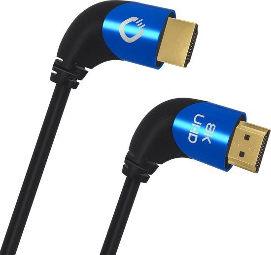 Oehlbach Ultra high-speed HDMI kabel 90°-stekker - 2M - Zwart