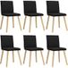 Chaises de salle à manger Chaise de cuisine Lot de 6 Noir Tissu