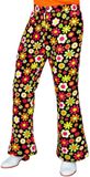 Finidi Jaren 70 broek flowers heren L/XL