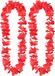 Boland Hawaii krans/slinger - 2x - Tropische kleuren rood - Bloemen hals slingers