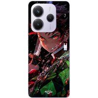 Maniacase Beschermhoes Xiaomi Redmi Note 14 5G Demon Slayer Tanjiro Kamado énervé manga anime