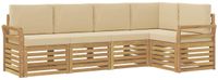 vidaXL Buiten bank set 5 st Wit en Beige Polyester