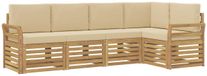 vidaXL Buiten bank set 5 st Wit en Beige Polyester
