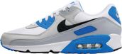 Nike Air Max 90 Sneakers Heren Leer Wit Blauw Grijs