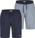 Phil & Co Heren Korte Pyjamabroeken 2-Pack Donkerblauw/Grijs Gestreept - Maat L