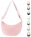 Sac bandoulière en velours côtelé en forme de demi-lune