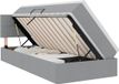 vidaXL LED opbergbed met matras Lichtgrijs Stof 90 x 190 cm