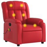 vidaXL Fauteuil de massage inclinable similicuir rouge