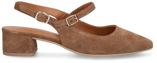 No Stress Dames Bruine leren slingbacks Maat 42