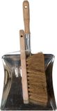 Merkloos Stoffer en blik - verzinkt staal - houten stoffer 22 x 23 cm