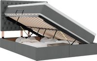vidaXL LED opbergbed met matras Donkergrijs 140 x 200 cm Stof