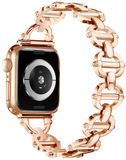 Qubix Metalen ladder schakelbandje Champagne / rosé goud Geschikt voor Apple Watch 38mm / 40mm / 41mm / 42mm