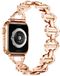 Qubix Metalen ladder schakelbandje Champagne / rosé goud Geschikt voor Apple Watch 38mm / 40mm / 41mm / 42mm