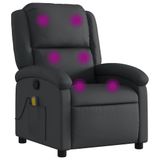 VidaXL Massagestoel Echt Leer Zwart