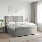 vidaXL Boxspringbed met matras Lichtgrijs 140 x 200 cm Stof