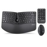 Perixx PERIDUO-606A, 3-in-1 draadloos compact ergonomisch toetsenbord met verticale muis en numeriek toetsenbord - Verstelbare palmsteun - kantelwiel - Membraan Low Profile Toetsen - Nederlands