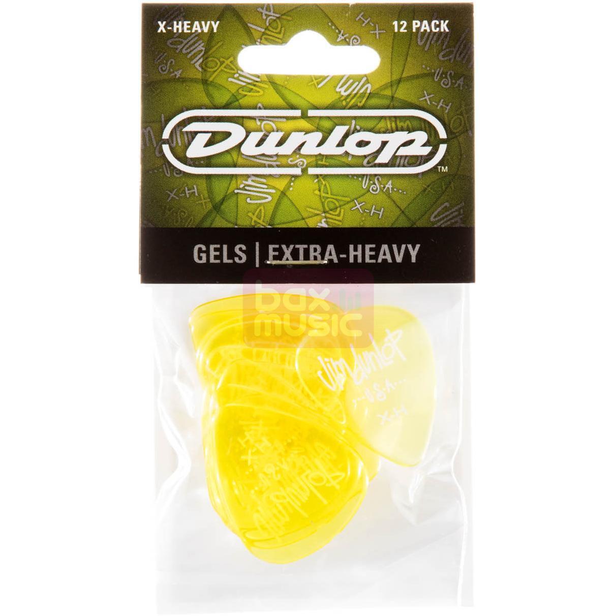 Dunlop Gels Extra Heavy 12-pack plectrumset geel