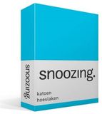 Snoozing katoen hoeslaken - Lits-jumeaux (160x220 cm) - blauw