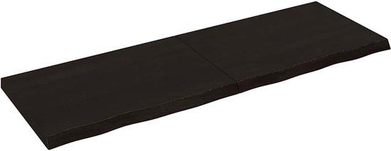 vidaXL - Wandschap - behandeld - massief - eikenhout - donkerbruin