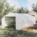 Serre de jardin tunnel 18 m² dimensions 5,95l x 3l x 2h m avec porte et 8 fenêtres enroulables en acier galvanisé et bâche PE haute densité blanche