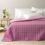 Caleffi - Sprei, gewatteerd, modern, eenkleurig, voor tweepersoonsbed, orchidee