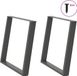 Pieds de table 2 pcs forme U 70x(72-73) cm acier anthracite